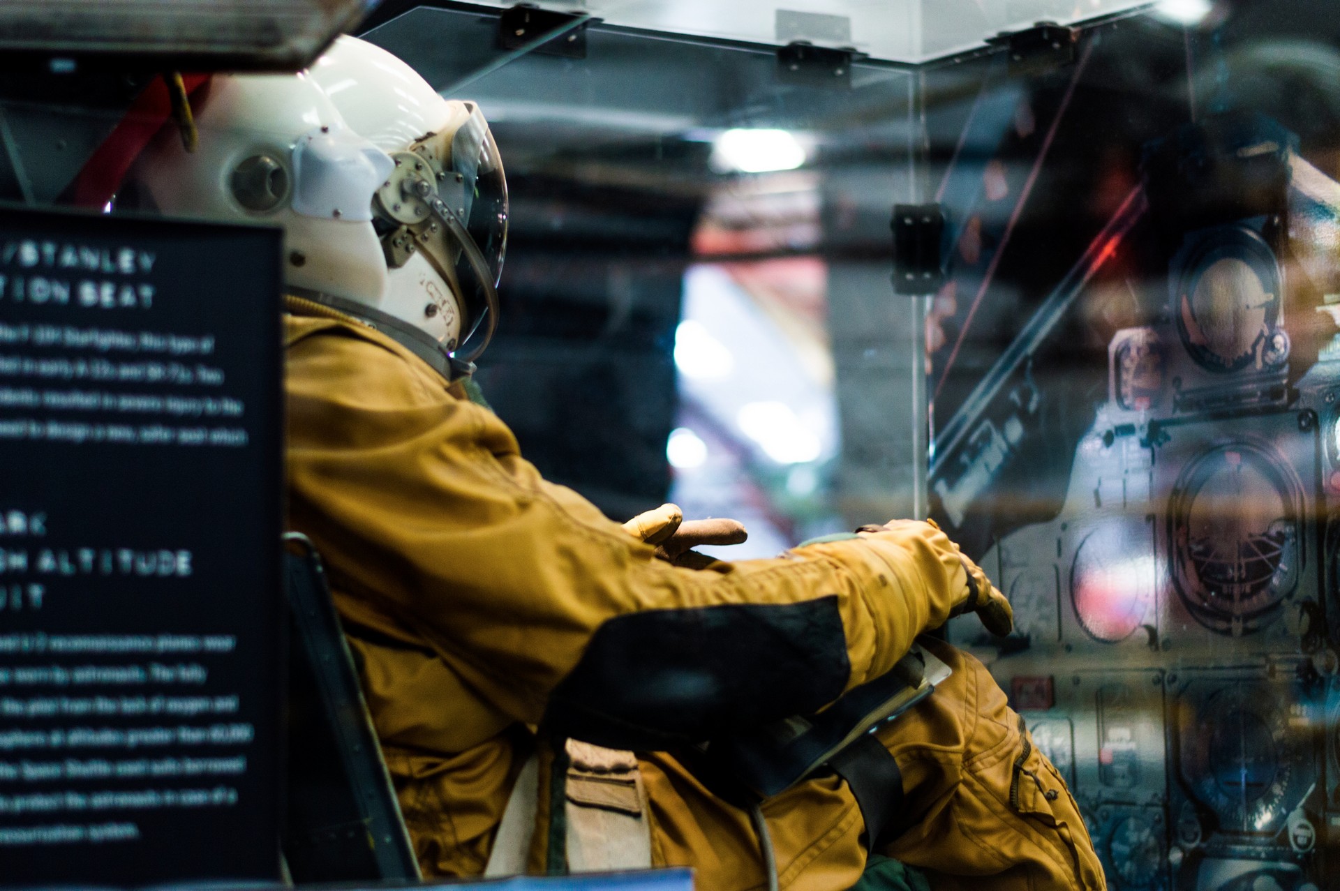 Astronaut inside a simulator